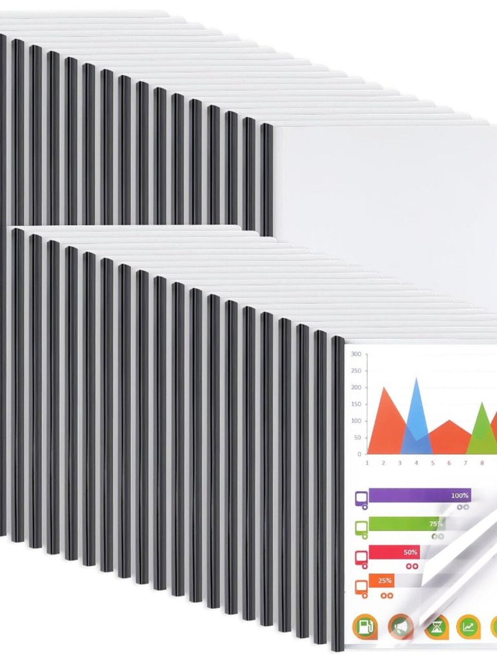 Report Covers with Sliding Bar, Clear Report Covers for Letter-Size Paper